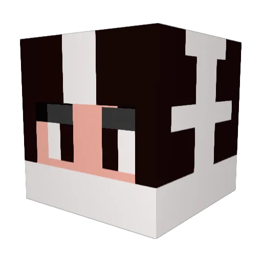 tkmokou Minecraft avatar head, 3D render