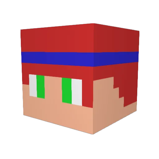 tksneko Minecraft avatar head, 3D render