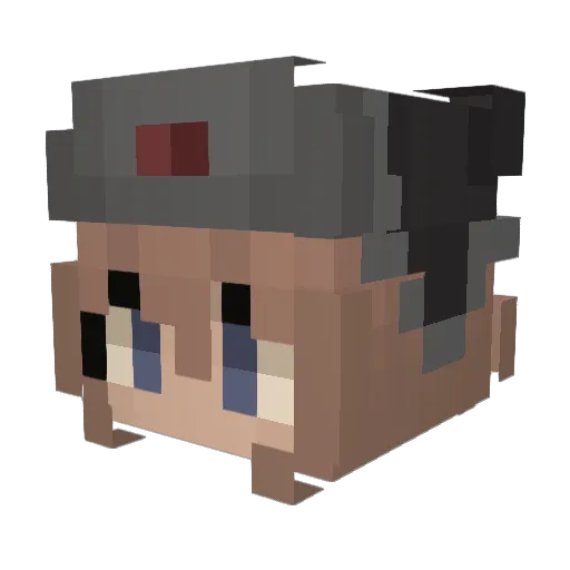 tlagx Minecraft avatar head, 3D render