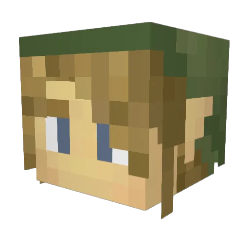 tlooking Minecraft avatar head, 3D render
