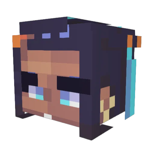 tlqkf_ Minecraft avatar head, 3D render