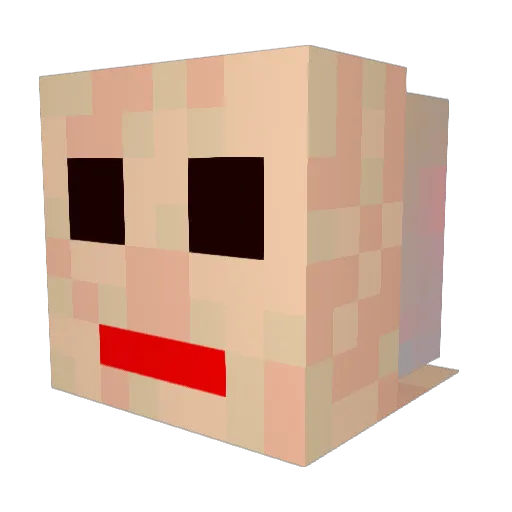 tmdwn Minecraft avatar head, 3D render