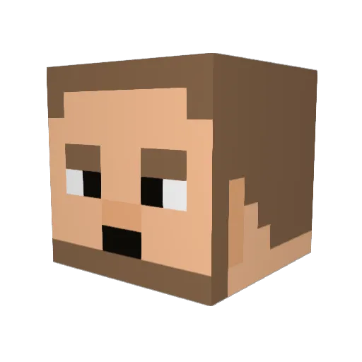 tmhlt1 Minecraft avatar head, 3D render