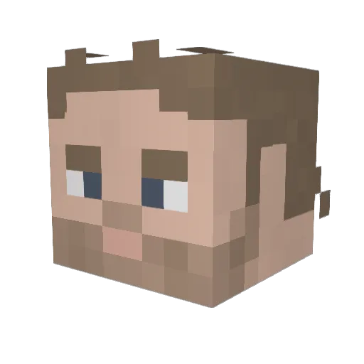 tnax Minecraft avatar head, 3D render