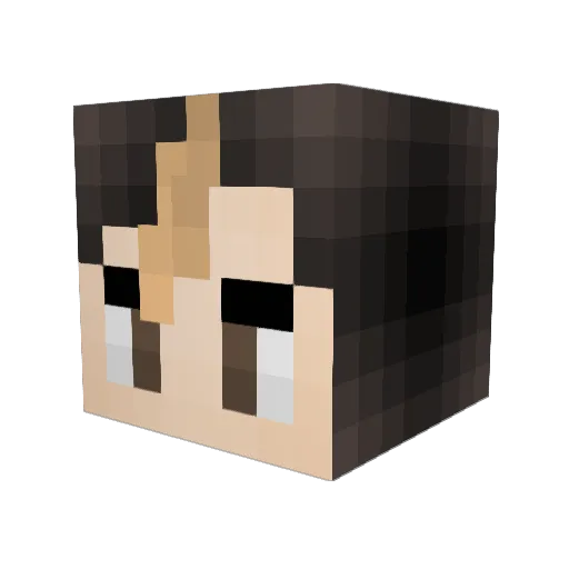 tneat Minecraft avatar head, 3D render