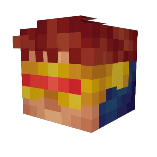 tntgreek Minecraft avatar head, 3D render