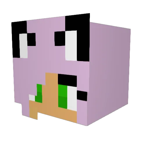 to_fire Minecraft avatar head, 3D render