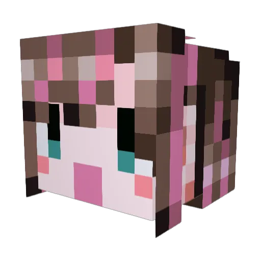 to_misty Minecraft avatar head, 3D render
