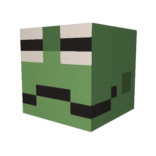 toadcore Minecraft avatar head, 3D render