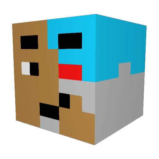 toadshy Minecraft avatar head, 3D render