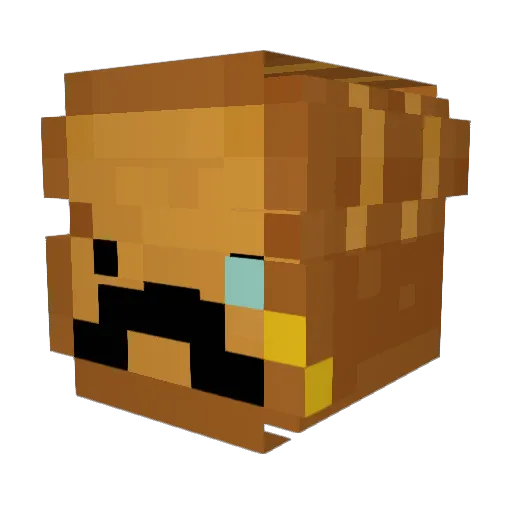 toaseted Minecraft avatar head, 3D render