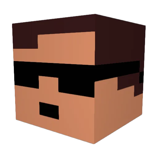 tobiFr Minecraft avatar head, 3D render