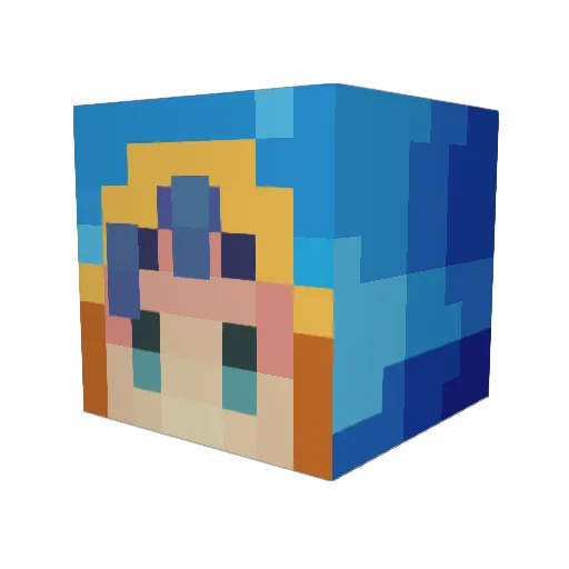 tobydec Minecraft avatar head, 3D render