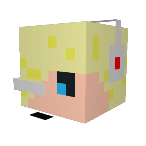toebun Minecraft avatar head, 3D render