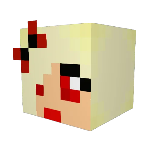 toefuty Minecraft avatar head, 3D render