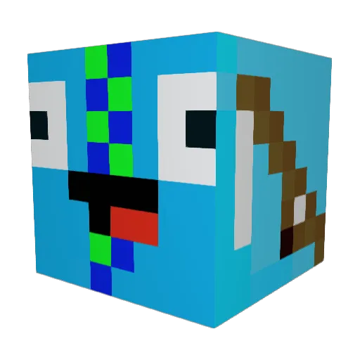 toke4 Minecraft avatar head, 3D render