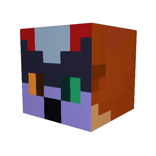 tokiWren Minecraft avatar head, 3D render