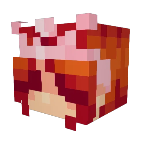 tokimeki Minecraft avatar head, 3D render