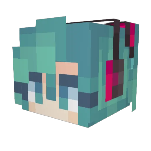 tokyodeyume Minecraft avatar head, 3D render