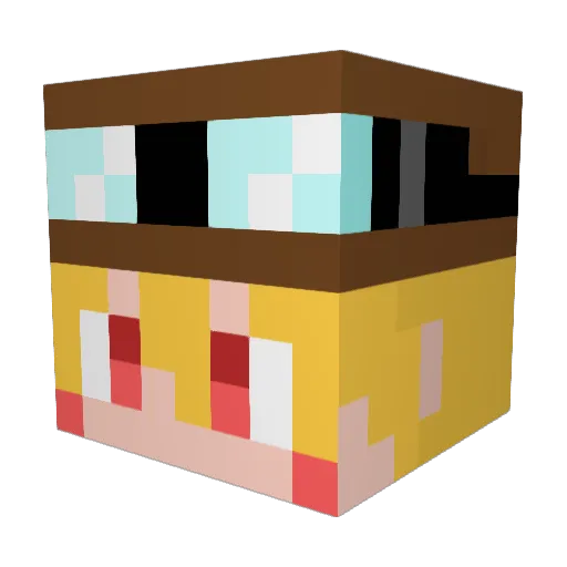 tolosn Minecraft avatar head, 3D render