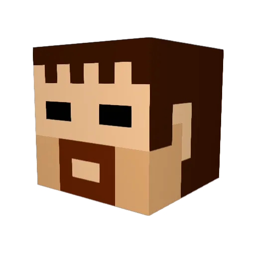 tomamoto Minecraft avatar head, 3D render
