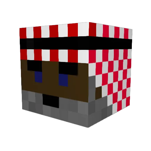tomensushibakker Minecraft avatar head, 3D render