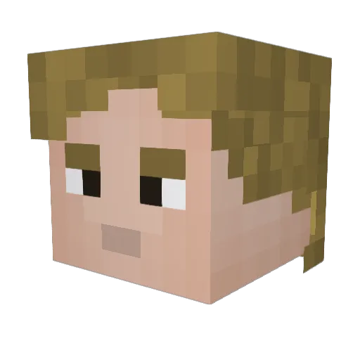 tomkwibus Minecraft avatar head, 3D render