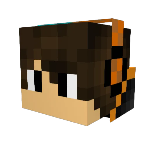 tommykung Minecraft avatar head, 3D render