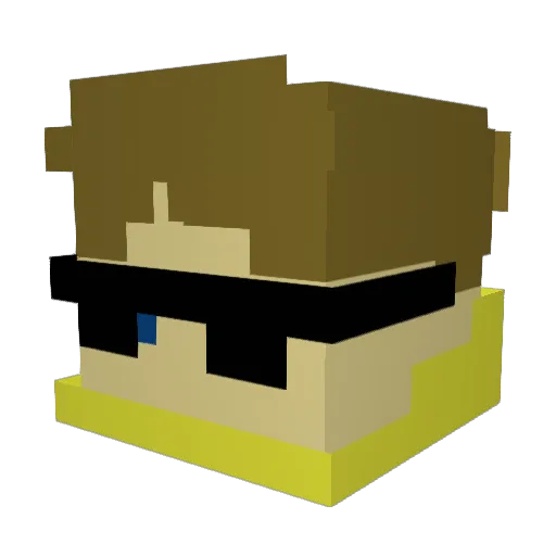 tommyturtleneck Minecraft avatar head, 3D render