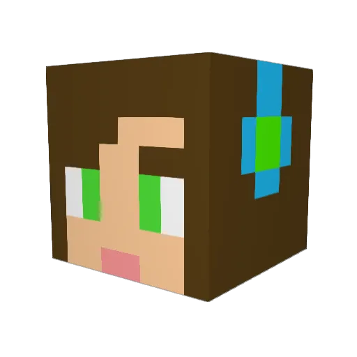 tomo888 Minecraft avatar head, 3D render