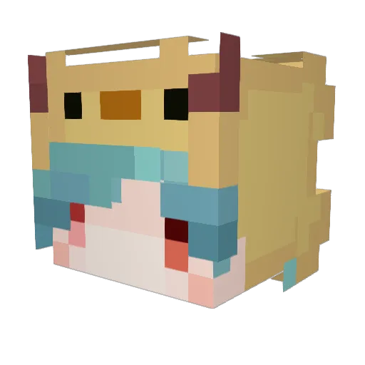 tomotanfufufu Minecraft avatar head, 3D render