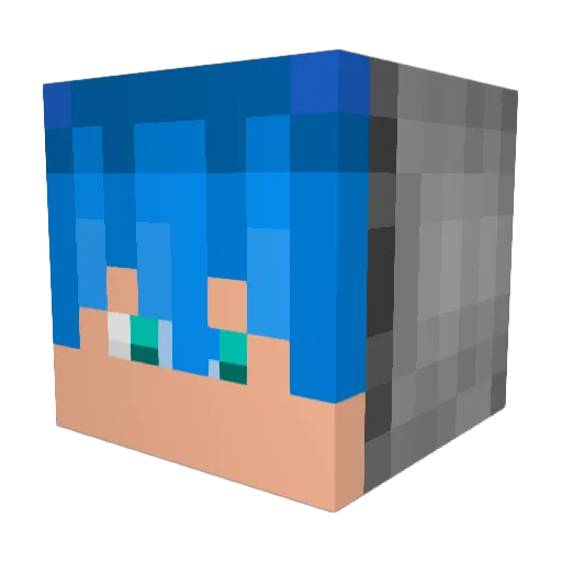tomoyamukun Minecraft avatar head, 3D render