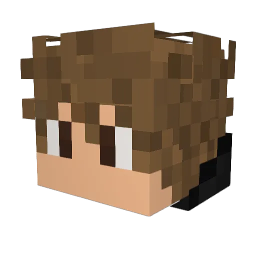 tomushimano Minecraft avatar head, 3D render