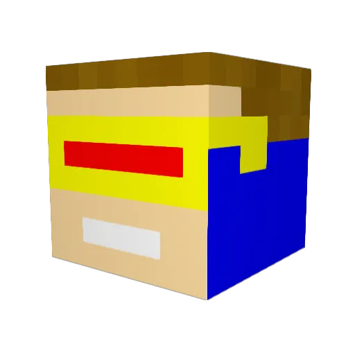 tomwth Minecraft avatar head, 3D render