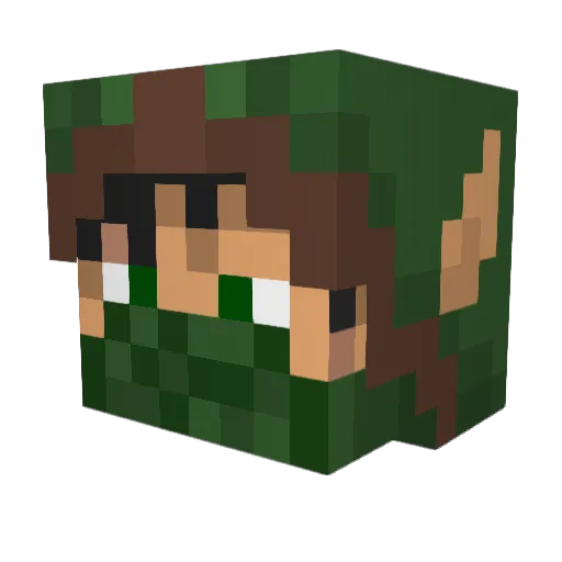 tomzian Minecraft avatar head, 3D render