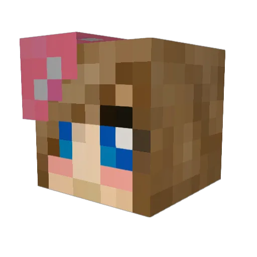 toomochan Minecraft avatar head, 3D render