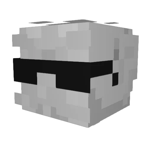toopiou Minecraft avatar head, 3D render