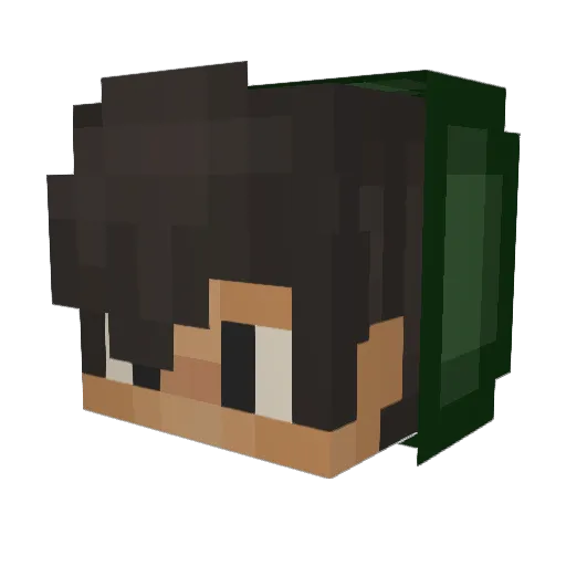 tophervirus Minecraft avatar head, 3D render