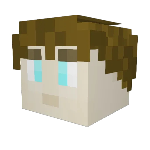 topiAce Minecraft avatar head, 3D render