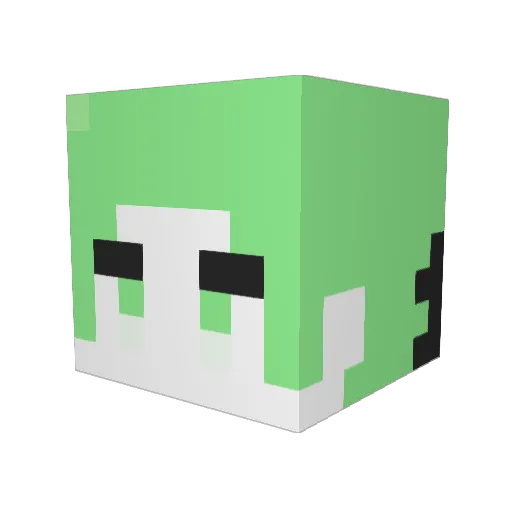 topluck Minecraft avatar head, 3D render