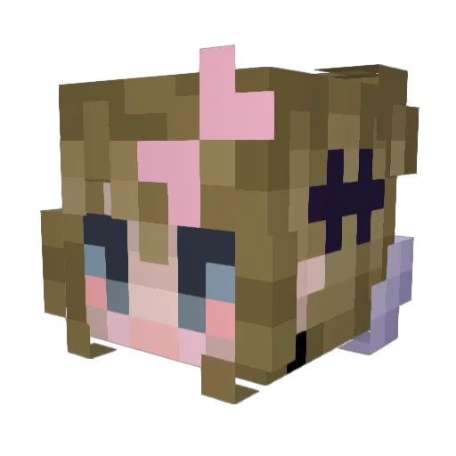 toqyo Minecraft avatar head, 3D render