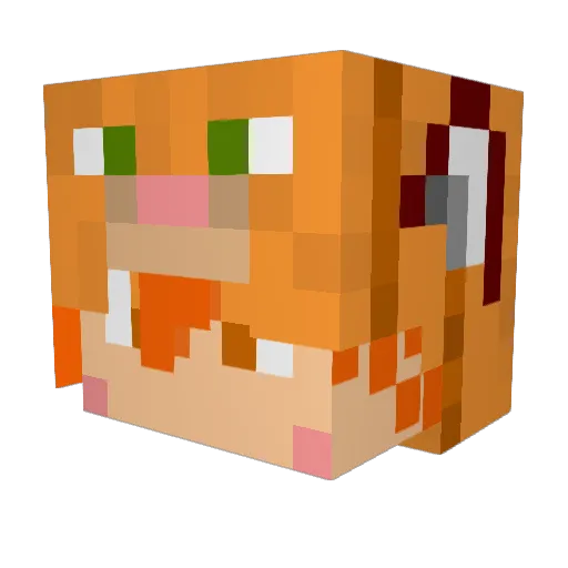 toraadesu Minecraft avatar head, 3D render