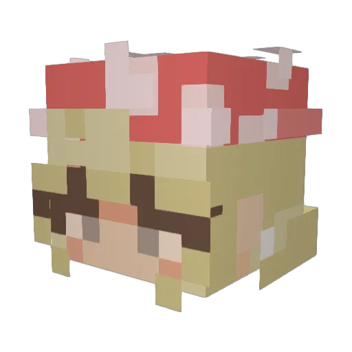 toriedto Minecraft avatar head, 3D render