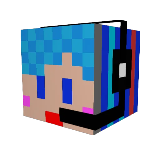 torokesou Minecraft avatar head, 3D render