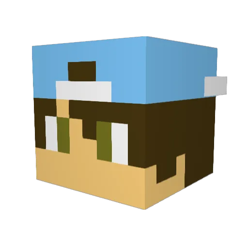 tort0ise Minecraft avatar head, 3D render