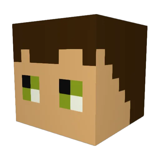 tortelloni Minecraft avatar head, 3D render