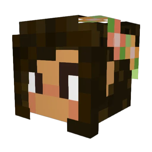 tortillaprincess Minecraft avatar head, 3D render