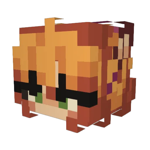 tostac Minecraft avatar head, 3D render