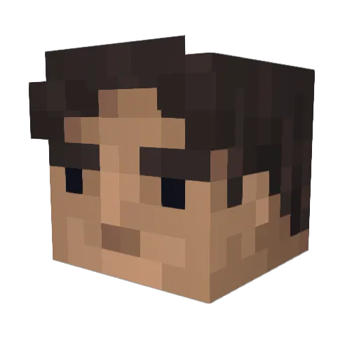 totomio Minecraft avatar head, 3D render