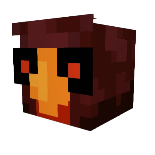toucanred Minecraft avatar head, 3D render